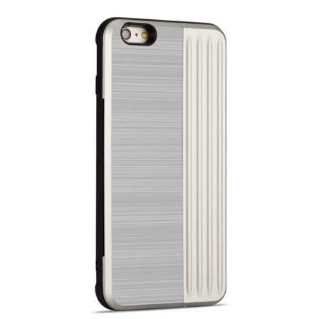 Leman Stilrent Skal Med Kortplats För Iphone 6/6s Plus Silver
