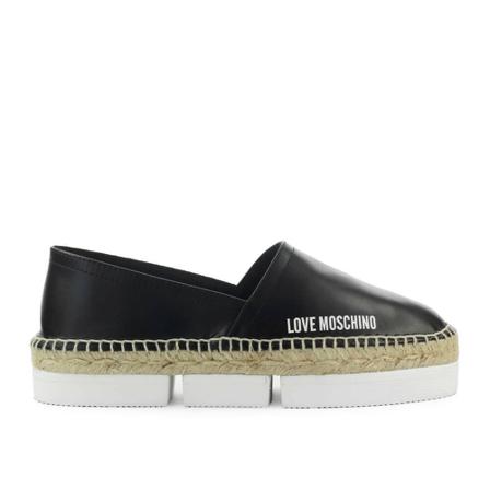 Love Moschino Leather Espadrilles , Zwart , Dames , Maat: 41 EU