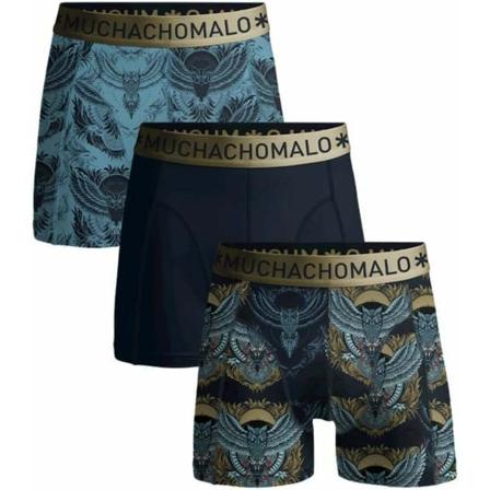 Muchachomalo BoxerKorte Broek 3-Pack Niteowl , Blauw , Heren , Maat: S