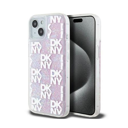 DKNY Liquid Glitter Multilogo - iPhone 15/14/13 fodral (rosa)