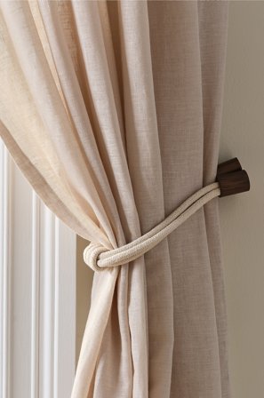 Jotex - 2-pakke Gardinbånd Beige/brun - LOUISE - Kjøp Gardinholdere hos Jotex