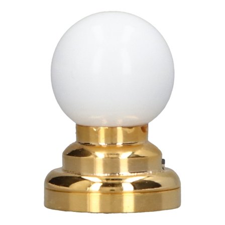 Miniature loftlampe 1 12 skala rund batteridrevet kontakt metalbase dukkehus lampe dekorationsrekvisitter