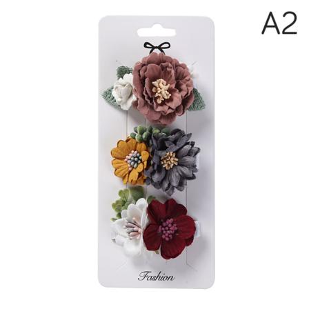 3 St/ Set Konstgjorda Blomma Baby Hårklämmor Pearl Chiffong N