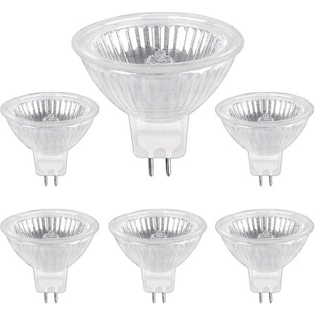 Halogenpære Gu5.3 50w 12v, 800lm Varmhvit 2700k Dimbar, Halogen Spotpære Mr16, Pakke med 6 Db