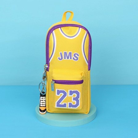 Basketball Pennal 21x10x8cm(NO.23), Gult Basketball Stor Kapasitet Skole Pennal, Kurv