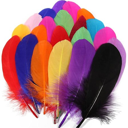 120 stk. Blandet Farge Gåsefjær Naturlig Bulk 15-20 cm (6-8 tommer) For Håndverk DIY Cosplay Bryllupsfest Halloween Dekor Gåse Nagoire Fjær