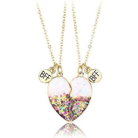 Halsband med vänskapshänge, Bästa vänner-halsband, för 2 tjejer, födelsedagspresent, metall