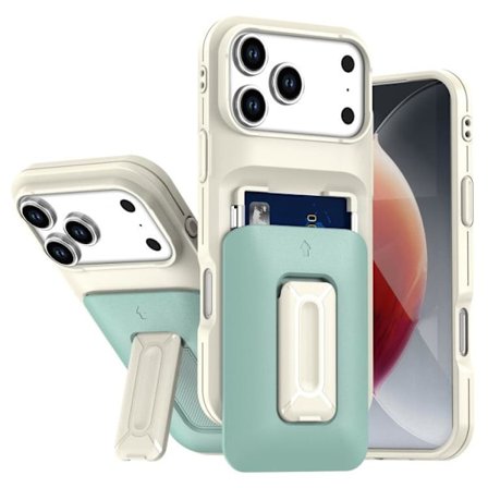 iPhone 17 Pro Max Skal med Sliding Card Holder och Kickstand