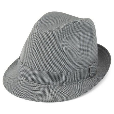 Tirol Grey Houndstooth Fedora for Men - Fedora hats