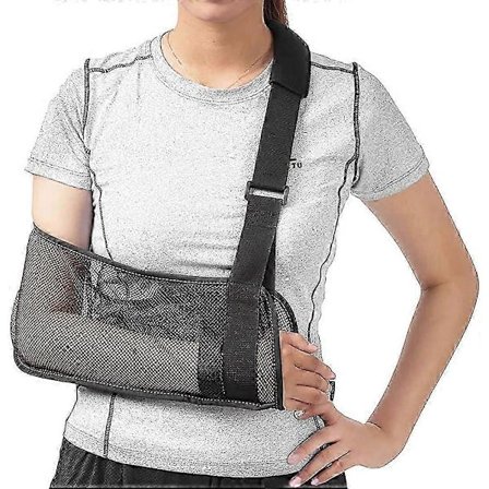 Medicinsk armsele för armstöd, axel- och rotatorcuffimmobilisering med stödrem Lätt och ventilerande tyg Svart