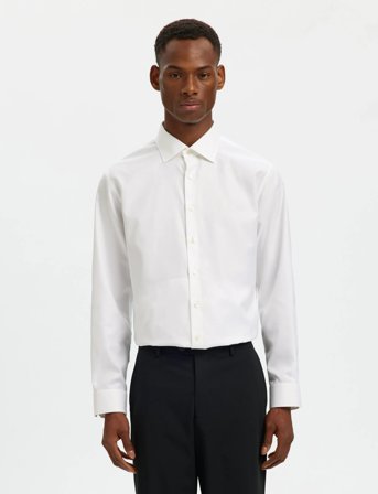 Selected Slhslim-Lux Oxford Shirt Ls Spread Noos - White - S
