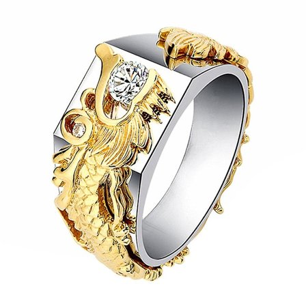 Herr & Dam Shiny Rhinestone Ring Mode Dragon Form Band Smycken Fest