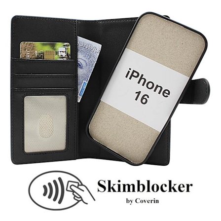 Skimblocker iPhone 16 Magnet Plånboksfodral