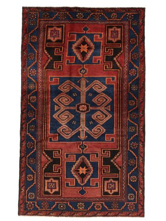 Handgeknüpft Persischer Zanjan Teppich 123X207 Schwarz/Dunkelrot