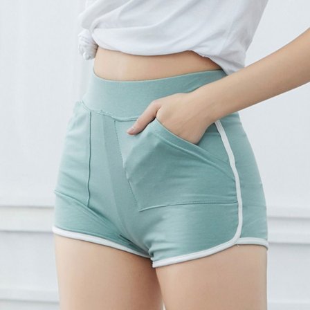 Cotton Yoga Shortsit Skinny Slim Short Pants GREEN M