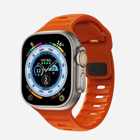 Blød silikone rem til Apple Watch Band Ultra 49mm 44mm 45mm 42mm 41mm 42mm 38mm Sport Watch Band iwatch Serise 8 7 6 5 Armbånd 12-Orange 12-Orange 