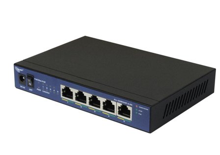 ALLNET Switch unmanaged Layer2 5 Port • 5x 2.5GbE • PoE Budget 55W • 5x PoE at • Fanless • ALL-SG8005P-2.5G
