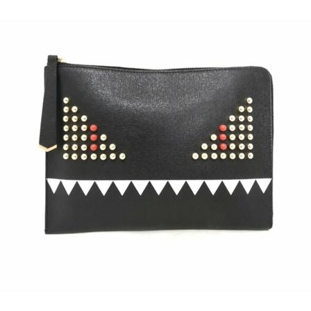 Fendi Vintage Clutches Sort, Dame Vintage Tasker, Størrelse: ONE Size