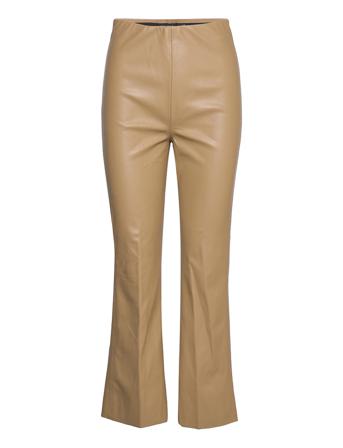 Slkaylee Pu Kickflare Pants Trousers Leather Leggings/Bukser Grøn Soaked In Luxury