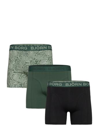 Cotton Stretch Boxer 3P Björn Borg Green