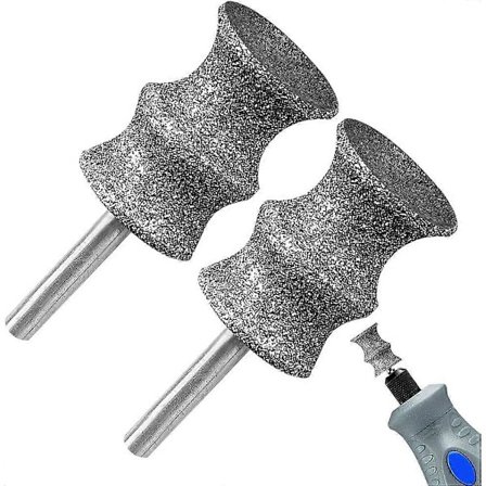 2-pack diamant hundnagelslipbits för roterande verktyg - 2,35 mm Dremel hundnagelslipfäste - Husdjursnagelslipbits för djurnagelård