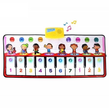 Dansematte, pianomatte med lysende knapper og 8 instrumenter for å veilede barn til å samhandle med musikk, interaktivt utdann
