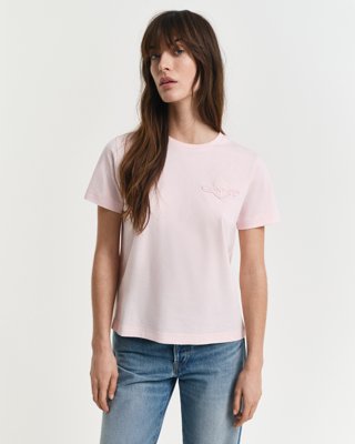 GANT - Tonal Shield T-skjorte til dame salmon