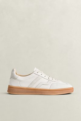 GANT - Cuzima skinnsneakers i semsket skinn til dame white