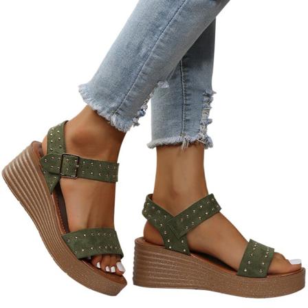 Kvinnors Sandaler Med Öppen Tå Och Ankelrem Platformsandaler