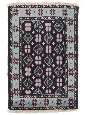 Hand Knotted Baluch Rug 63X94 Wool Black/Dark Grey Small