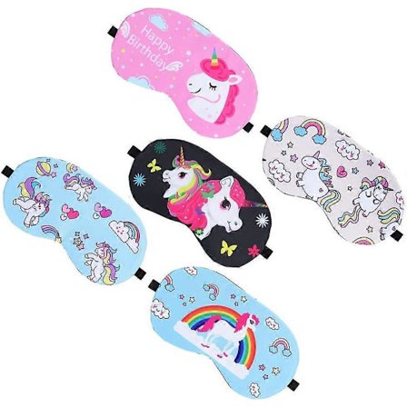 5 Stycken Enhörnings Ögonmask, Söt Sovmask Lättvikts Ögonmask Acsergery Gåva