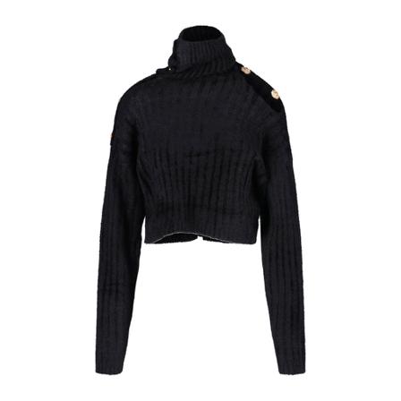 Balmain Turtlenecks Sort, Dame Rullekraver
