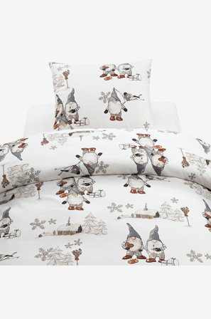 Borganäs of Sweden - 2-Dels Set Frosty Christmas - Grå - Påslakanset - 150X210 - Från Homeroom