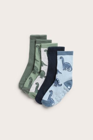 Kappahl | Skarpetki 5-pak, w dinozaury | Niebieski