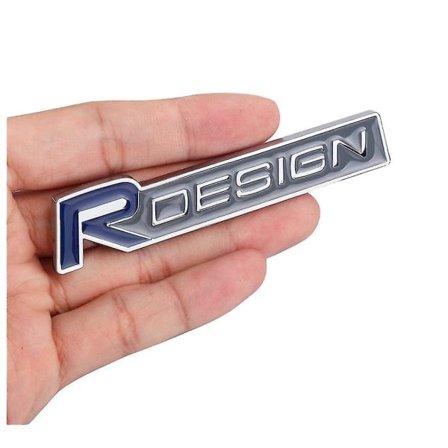 Volvo R Design Blå Sølv Grillmerke Bagasje Emblem Xc60 V70 S60 V40 V60 C30 V50