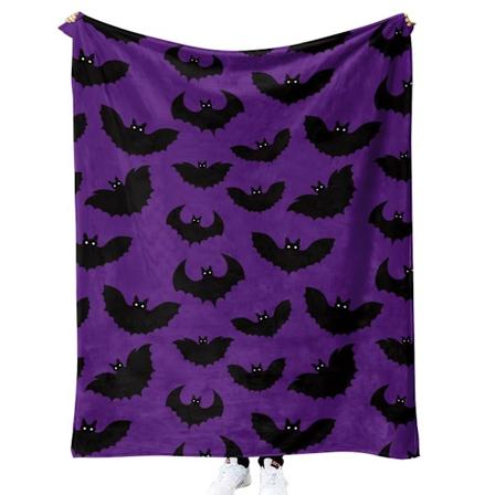 Halloween-teppe - Plysj Halloween-teppe - Koselig flanell grå Halloween-dekorasjon for fest sofa seng stue 50"x60"" Stil 63"
