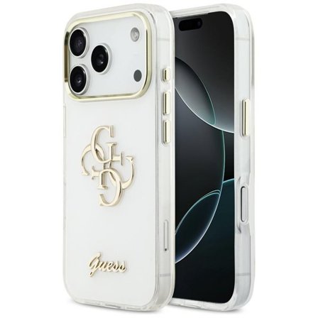 Guess IML 4G Script Metallfodral för iPhone 17 Pro - Vit