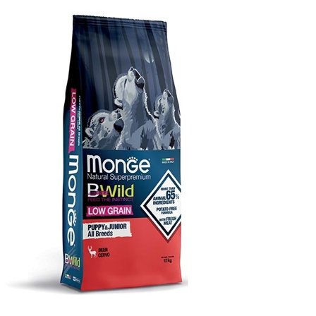 Monge B Wild Low Grain All Breeds Con Cervo Cibo Secco Cani
