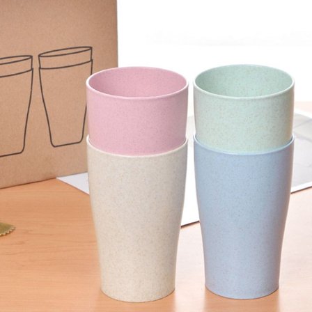 Hvetestrå drikkekopp | Lett og dryppsikker kopp for vann, kaffe,