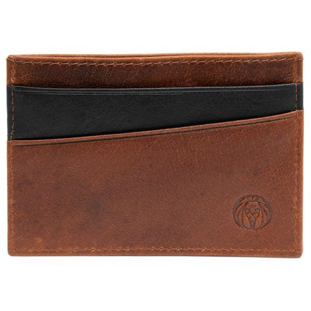 Montreal Mini Tan & Black RFID Leather Card Holder for Men