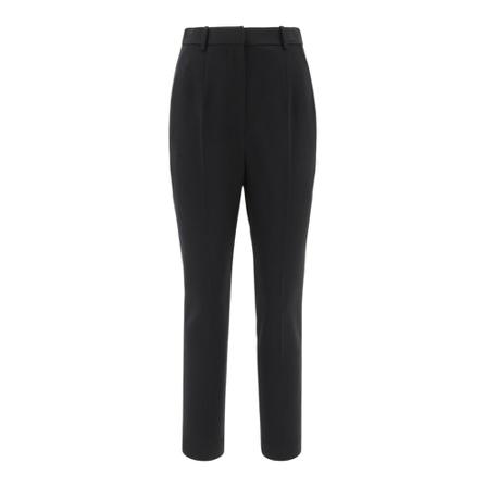 Alexander McQueen, Straight Wool Trousers Zwart, Dames, Maat:S,wol