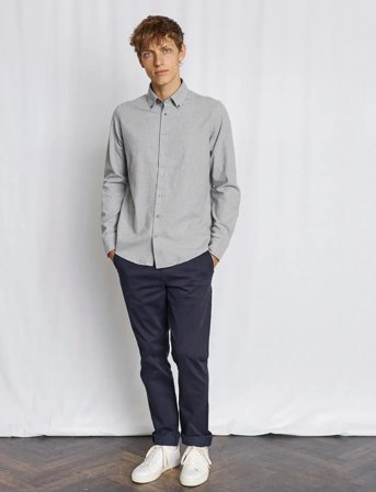 Bruun & Stengade Bs Faruk Casual Modern Fit Shirt - Grey - S