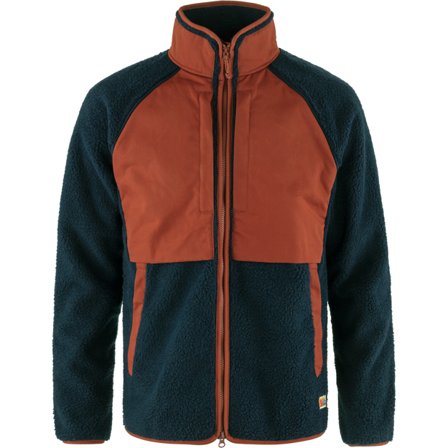 Fjällräven Vardag Pile Jacka L - male - Navy-Autumn Leaf - Fleece