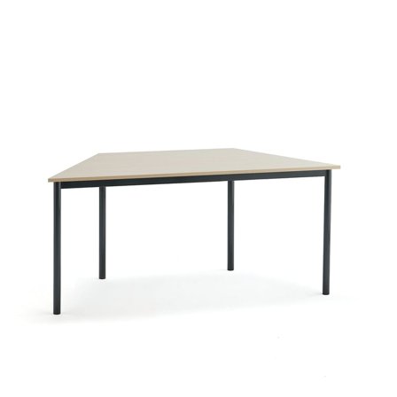 Desk BORÅS TRAPETS, 1600x800x720 mm, birch laminate, anthracite