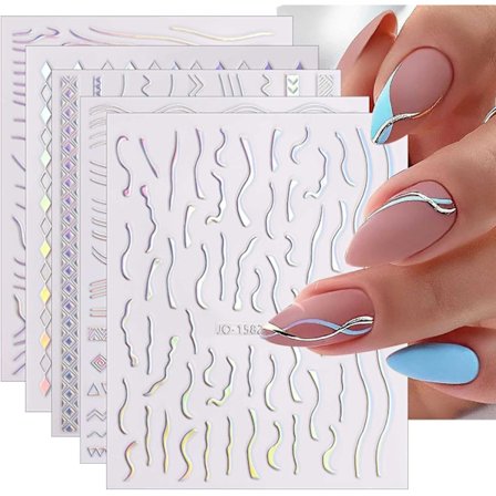 Holografiska Aurora nagelklistermärken nagelkonst 12 ark självhäftande