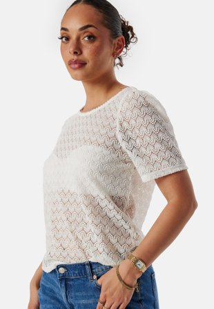 ONLY Onllea S/S Ruffles Top Cloud Dancer Klær