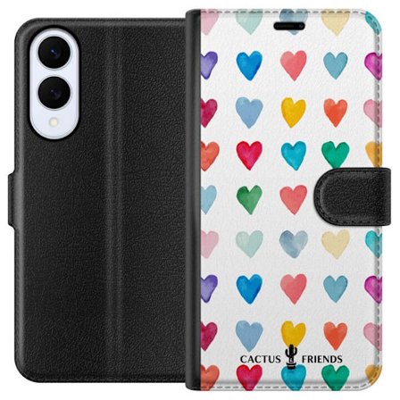 Yhteensopiva Lompakkokotelo Samsung Samsung Galaxy S25 Edge Cactus and Friends - Watercolor Love Grid