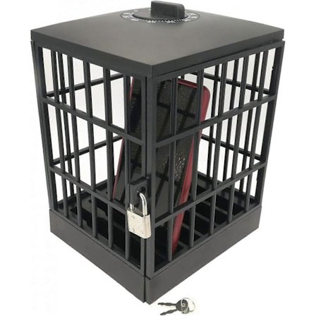 Mobilfengsel med timer, mobiltelefon fengsel mobiltelefoner stativholder låsbar med 60 min timer nøkler for hjemmekontor Cla