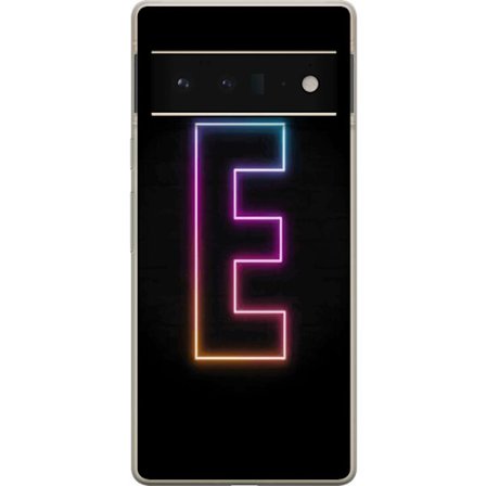 Kompatibel Mobilcover til Google Google Pixel 6 Pro Minimalistisk neonbogstav E i lyse farver mod mørk baggrund i moderne og stilren design