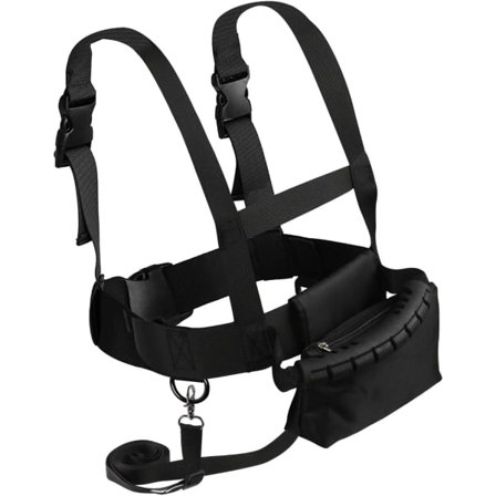 Sele og snowboardsele for barn - Svart, skisele med avtakbart tau og veske